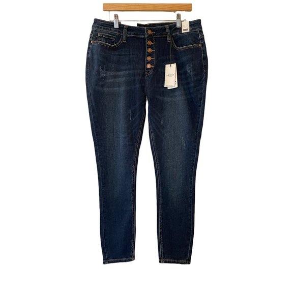 NWT Judy Blue Los Angeles Womens 15/32 Button Fly Skinny Jeans High Waist JB8855 - Picture 1 of 16